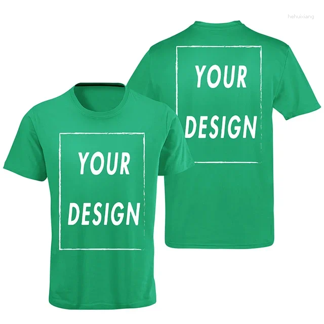Men's T Shirts Custom Tshirt Front Back Print Professiona Logo Text Po Male Personalized Premium Gifts T-shirt EU Size Cotton2024