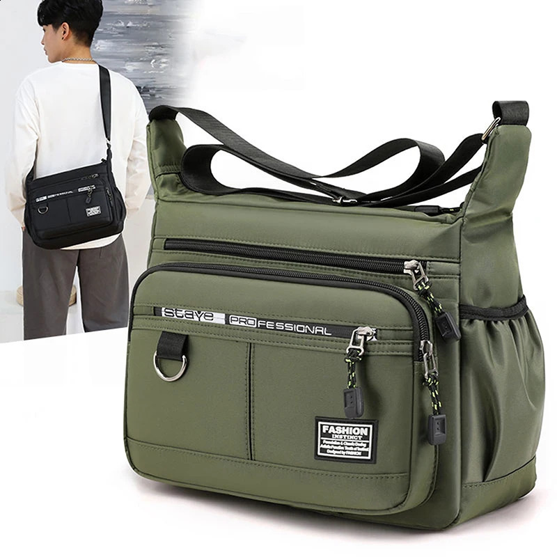 Mens Messenger Bag Crossbody Shoulder Bags Men Small Sling Pack For Work Waterproof Oxford Packs Satchel Purse 240723