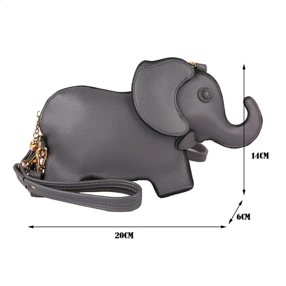 Ship from U.S. Fashionable womens cross body messenger bag interesting elephant shaped shoulder bag er casual wallet womens wrist bag 250228FBB