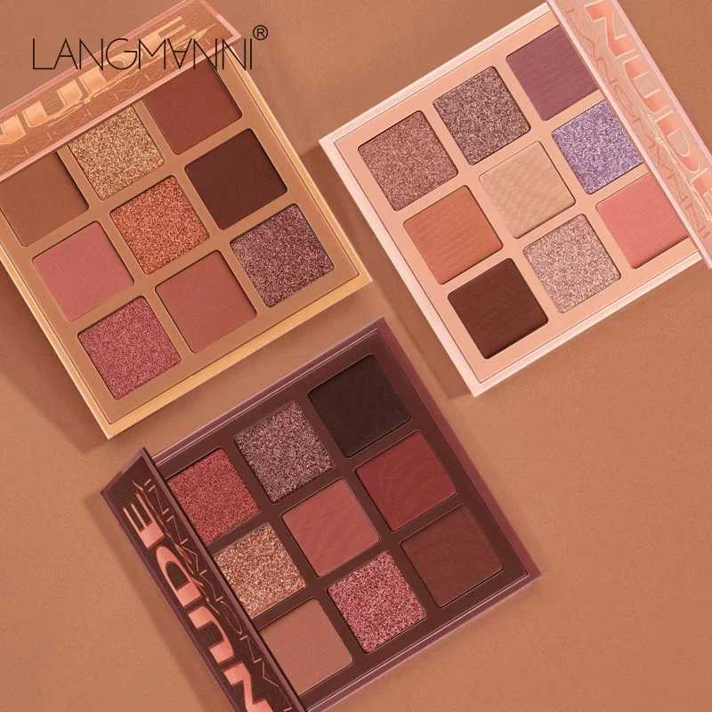 9-color nude eye shadow powder makeup palette matte shimmer eye shadow pigment makeup new warm earth color eye shadowW240730