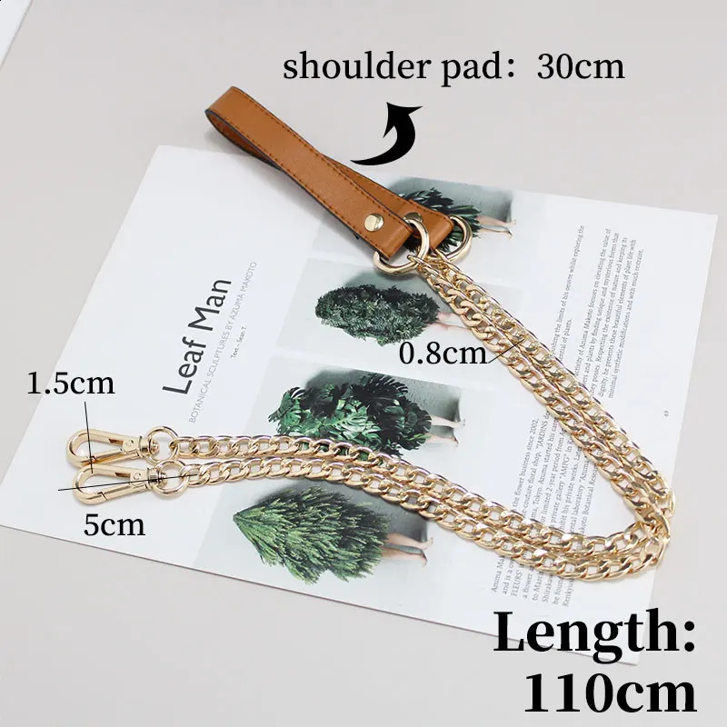High Quality Bag Chain Strap Leather Shoulder Pad Chain Strap Handbag Handle Shoulder Strap Replacement Chains Bags Accessories 240723