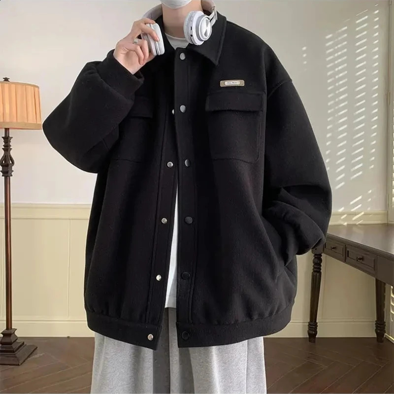 All Match Versatile Spring Autumn Fashion Mens Solid Casual Shirt Loose Pockets Letters Jacket Coat Cool Boy Soft Solid Warm 240719