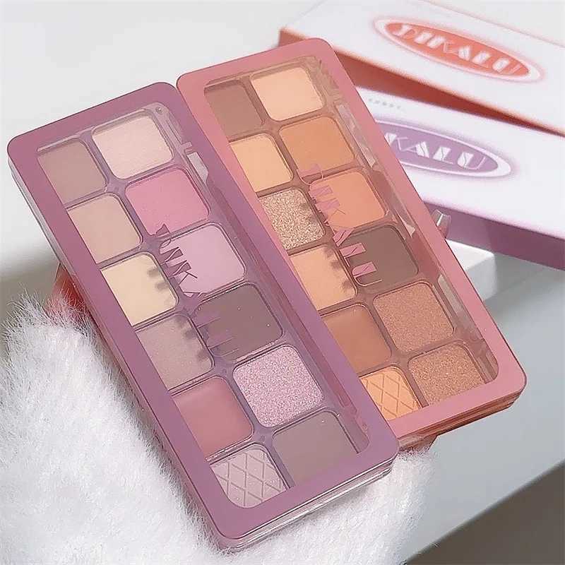 1Pc glitter eye shadow palette 12 color Korean girl eye shadow makeup palette waterproof pink pearl matte shimmer eye shadowW240730