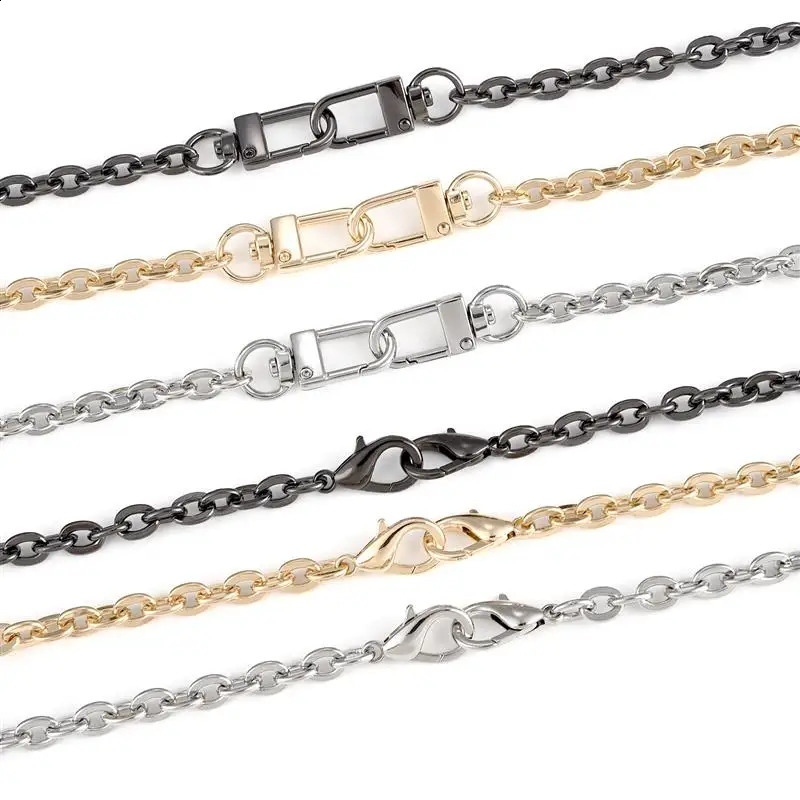 100/120CM Metal Bag Chain For Women Shoulder Bag Chain Bag Chain Gold Silver Strap Crossbody Bag Parts Belt Chain 240723