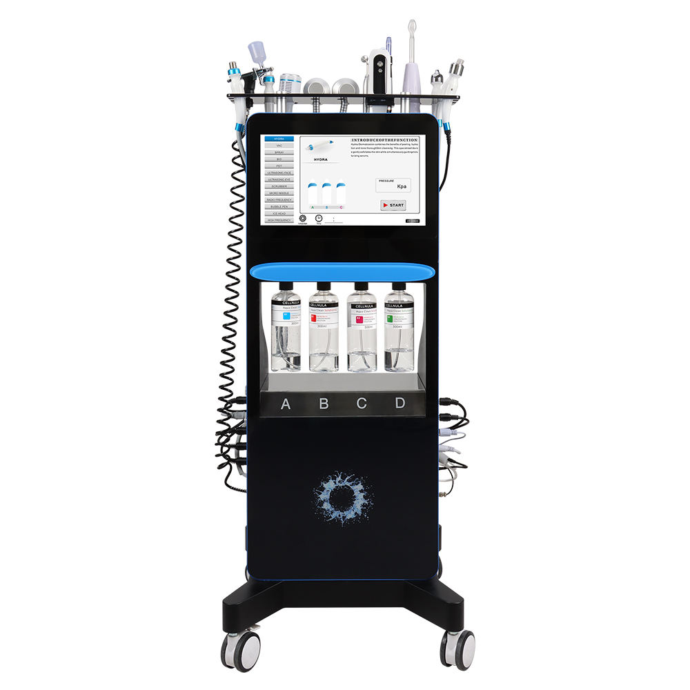 14 IN 1 Hydro Deep Cleaning Machines Hydra Oxygen Facial Microdermabrasion Diamond Dermabrasion Glow Machine RF SPA Equipment