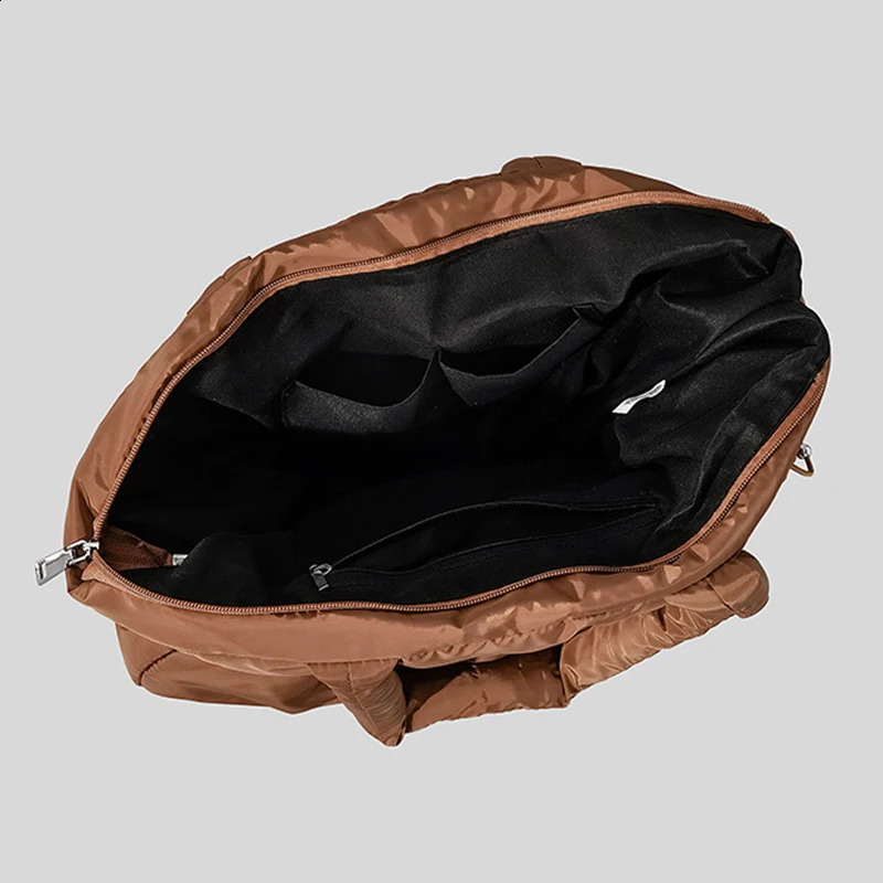 Pleated Nylon Puffer Bags For Women Handbag And Purses 2024 Fashion Large Capacity Drawstring Soft Shoulder 240723