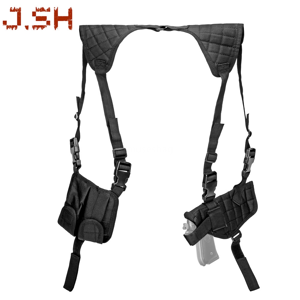 Tactical double shoulder underarm holster double magazine bag portable agent invisible quick draw holster wholesale manufacturers
