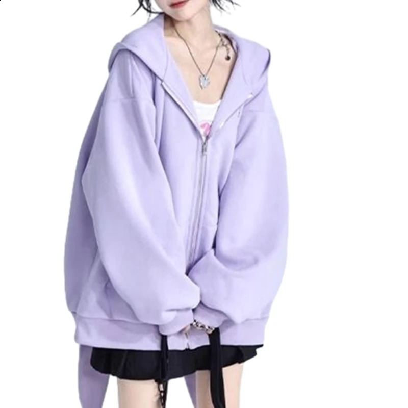Women Long Sleeve Oversized Sweatshirt Coat Long Rabbit Ears Hoodies Jackets 240724