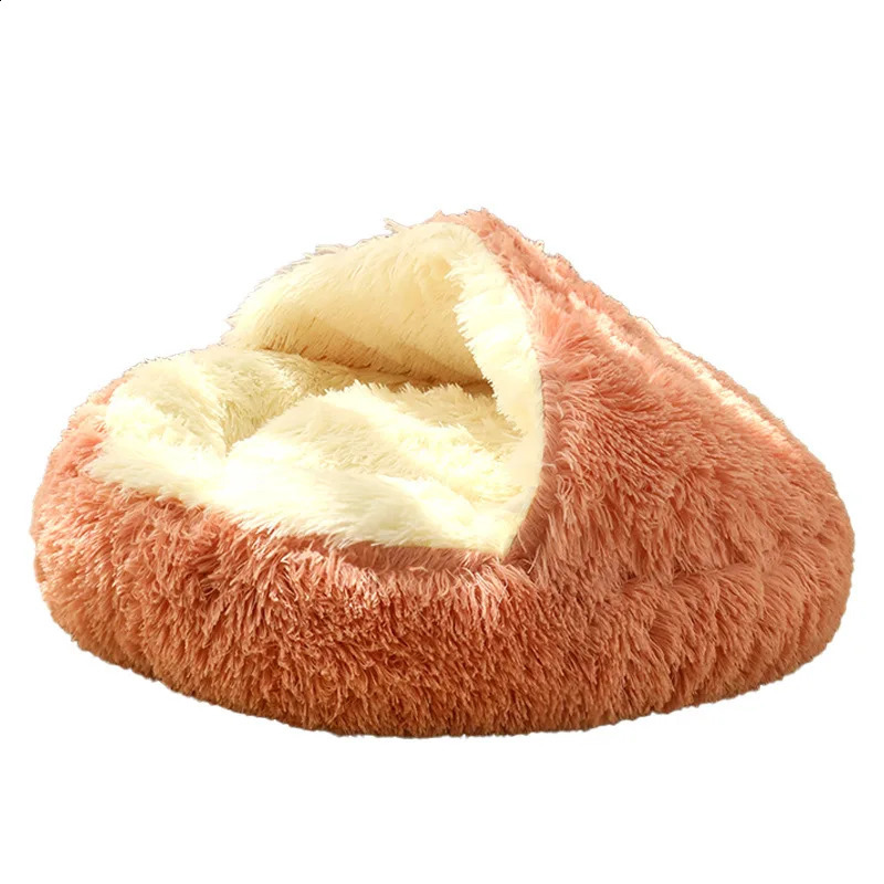 Warm Plush Bed Accessories Enclosed Round Cat Cushion Comfortable Sleeping Bag Pet Products Cats House Dog Home 240723