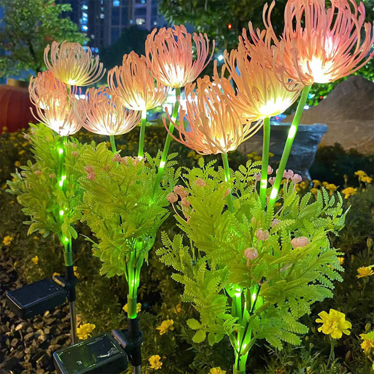 Solar Pisan flower new countryside plant flower light ground plug outdoor garden plug ground light led lawn light