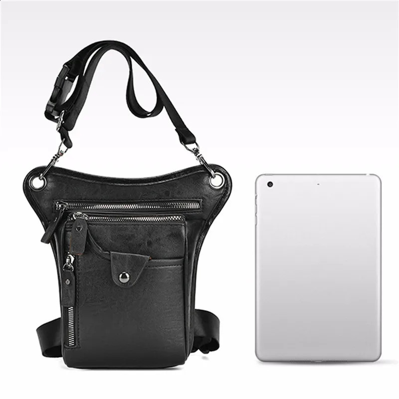 DHXJ Vintage Leather Waist Pack Drop Leg For Men Women Belt Hip Bum Bag Multi-Purpose Motorcycle Bike Outdoor Hiking Camping 240724