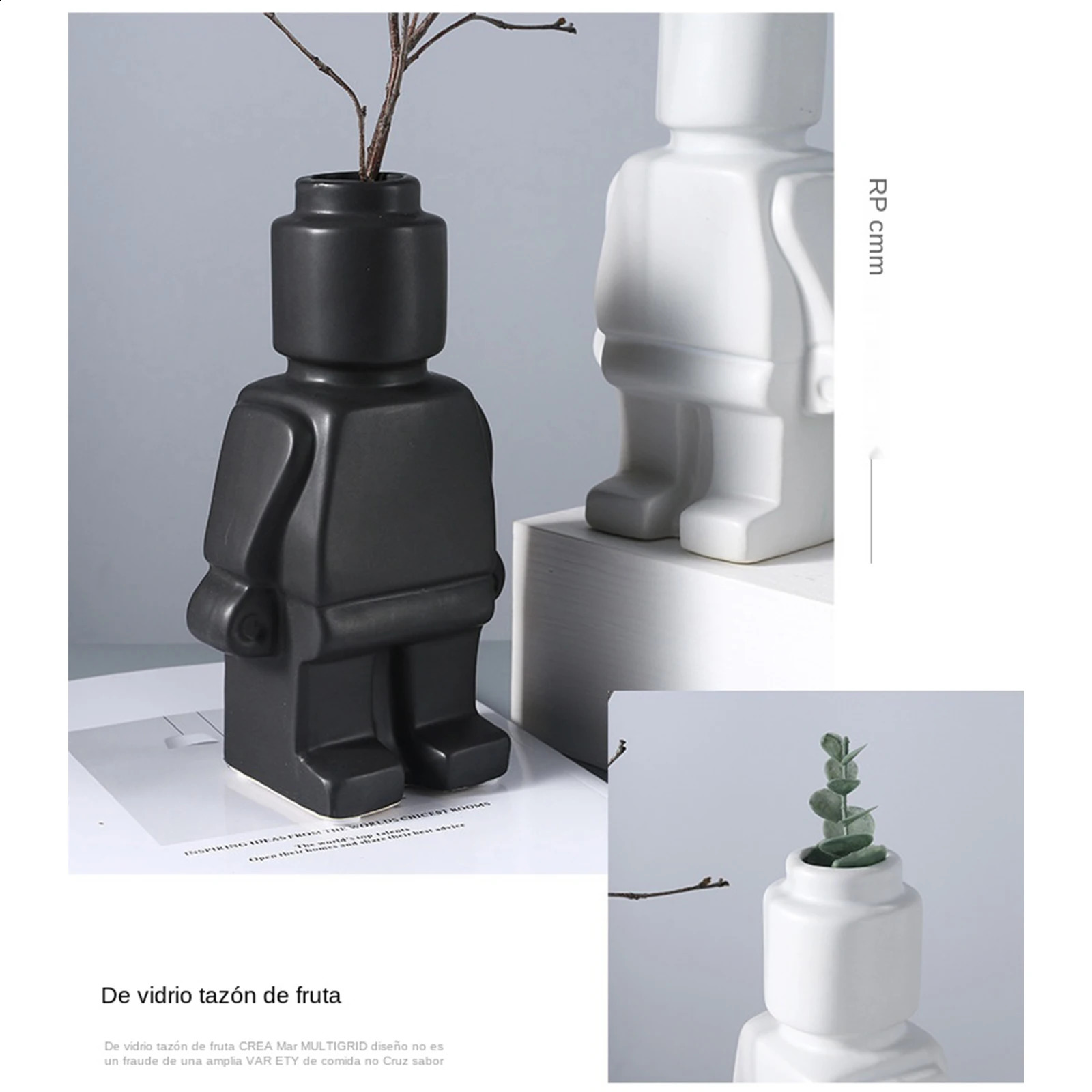 European Resin Statue Creativity Block Man TV Cabinet Desktop Flower Vase Modern Home Decoration Accessories for Living Room 240812