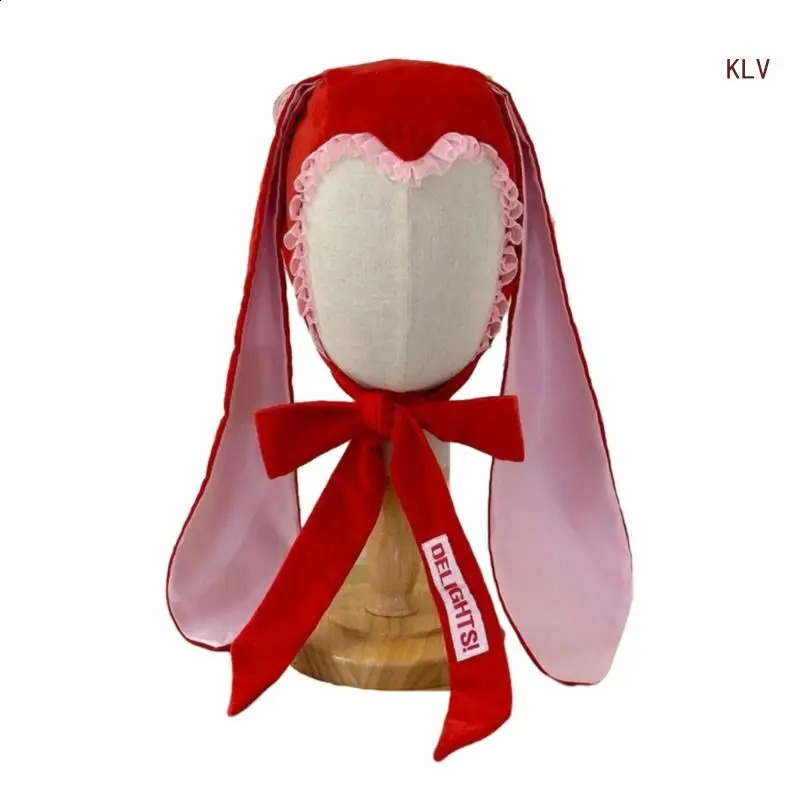 Girls Rabbit Hat Y2K Horn Ears Hat Horn Rabbit Gifts Warm Halloween Hat Adult Children Horn Ears Halloween Po Props 240716