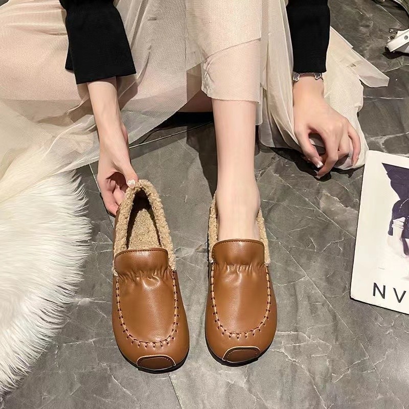 Hairy Ddmysports Waterproof For Women S Autumn And Winter New Flat Veet Warm Single Shoes Outdoor Shoes ingle hoes hoes
