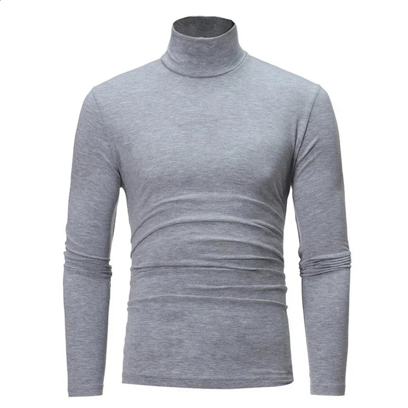 Spring and autumn thin mens pullover sweater turtle neck knitted cotton clothing black white top 240724