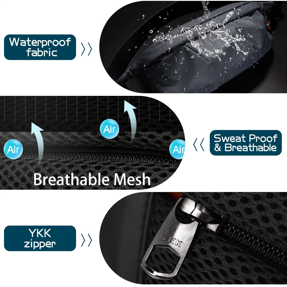 Hk Multifuctional Waist Bag For Men Belt Bag Waist Pack Male Outdoor Travel Sports Man Belt Pouch Fashion Men Women Fanny Pack 240723