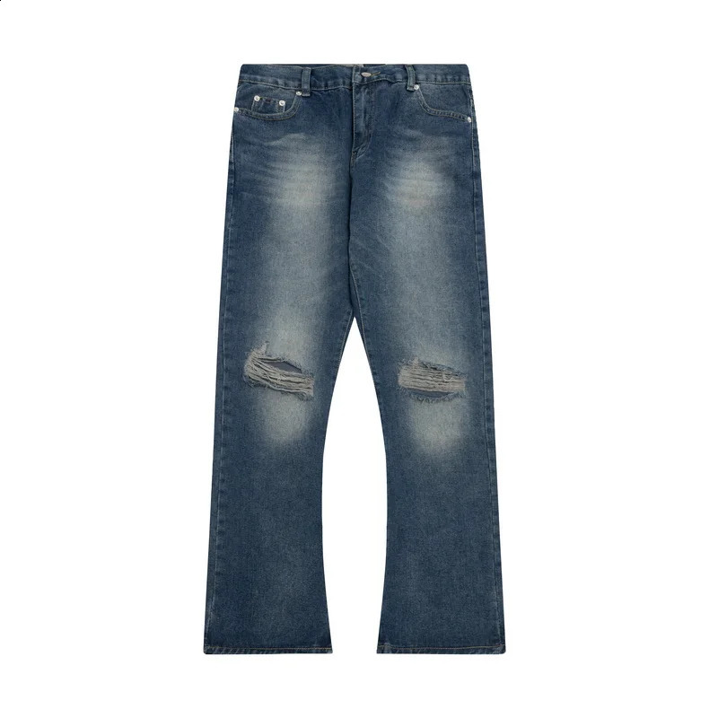 Color Match Ripped Hole Pantalones Hombre Baggy Jeans for Men and Women Washed Streetwear Casual Y2k Denim Trousers Oversized 240816