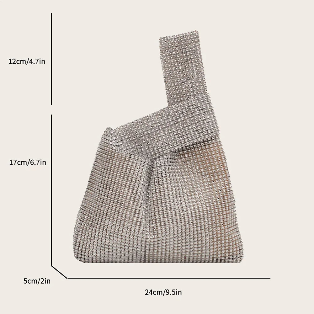 Women Crystal Bling Bag Solid Color Rhinestone Shinny Clutch Bag Versatile Sparkly Evening Bags Female Evening Party Handbag 240813