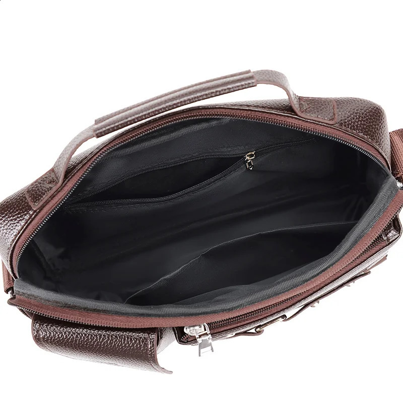 fashion mens shoulder bag portable PU leather handbag briefcase selling 240810