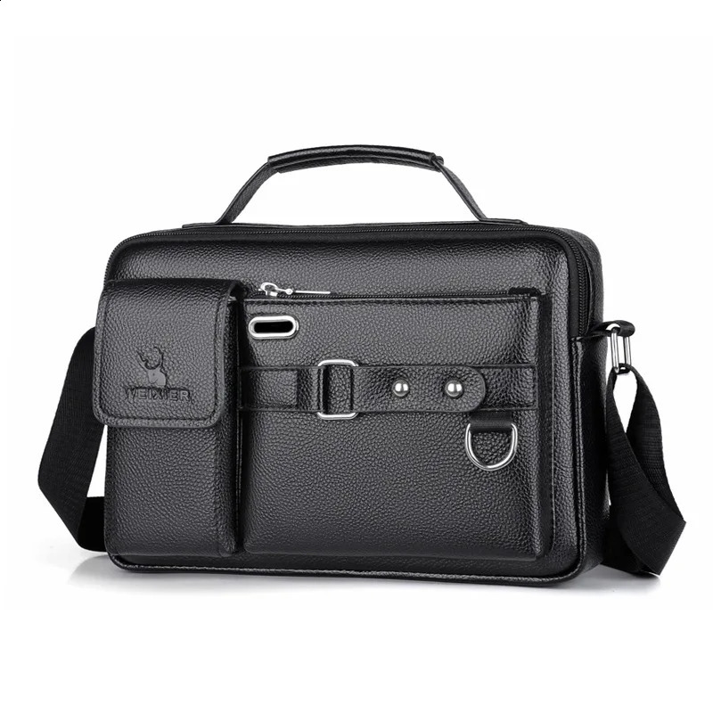 fashion mens shoulder bag portable PU leather handbag briefcase selling 240810