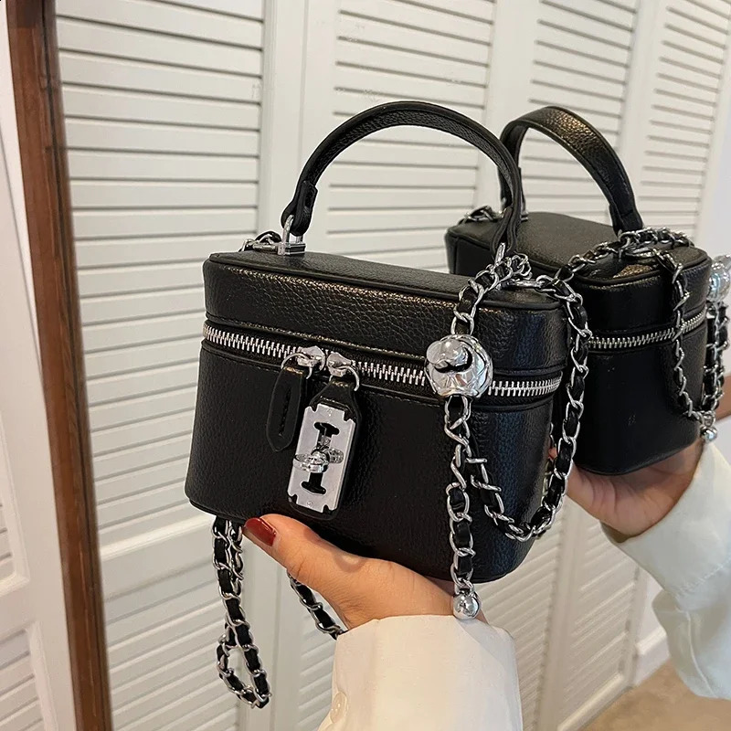Women Square Handbags Summer Fashion Chains Crossbody Bags Texture PU Shoulder Bag Elegant Chic Mini Mobile Phone Bags 240724