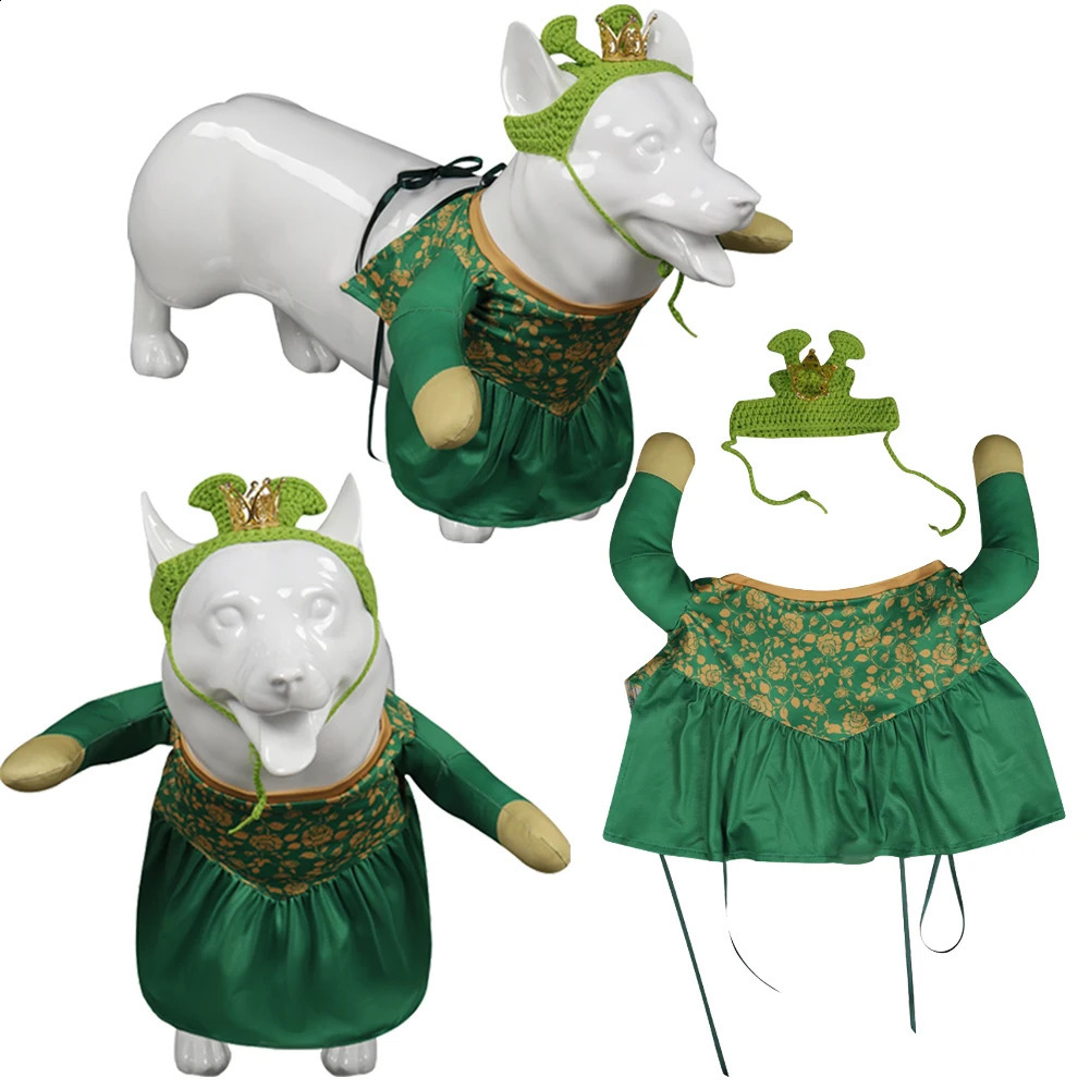 Shrek Cosplay Fiona Dog Clothes Costume Pet Dogs Clothing Outfits Halloween Carnival Party Prop For Pet Cat Dog Clothes 240723