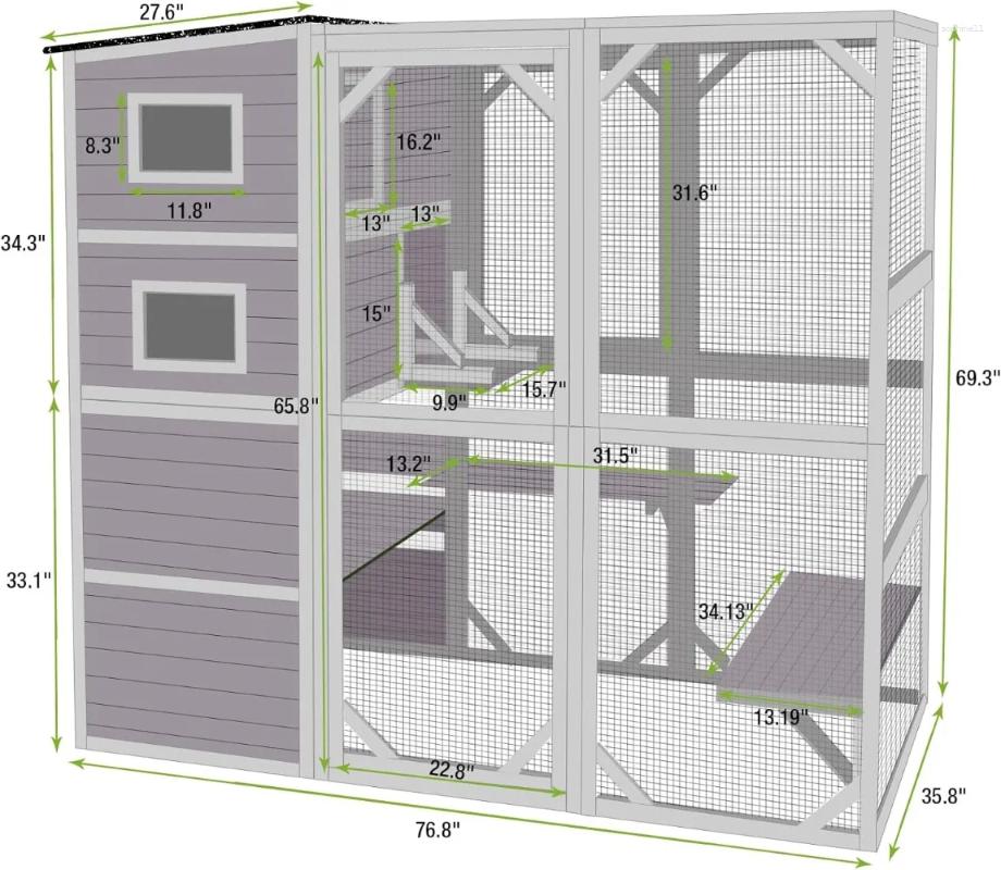 Update Cat Carriers Outdoor Indoor House Cage Large Catio Kitty Enclosures Walk In Condo Playpen -Super 77