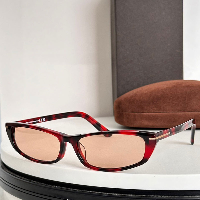 25ss Fashion Week Rectangular ALEJANDRO SUNGLASSES Shaped Women Designer ACETATE HAVANA Rectangular Frame Fashion Trend Sunglasses with Box FT1058