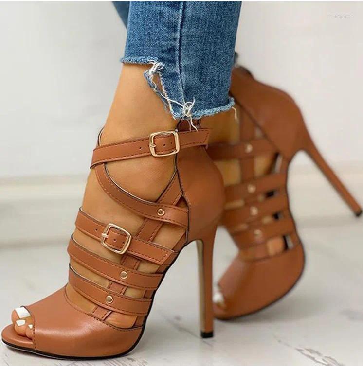 Dress Shoes Designer Sandals Zapatos De Mujer 2024 High Heels Fashion Summer Sexy Stiletto Peep Toe Wedding Party For Women Pumps FV96