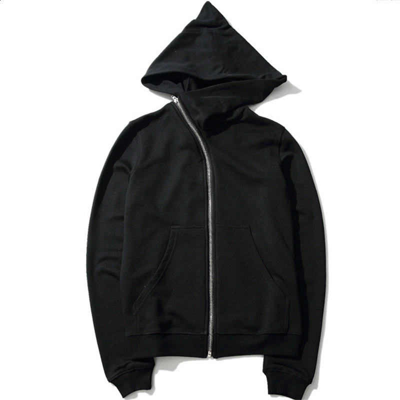 Hoodies Men zipper Cardigan harajuku black sweatshirts hip hop swag style skateboard streetwear Cloak Hooded jacket coat 240715