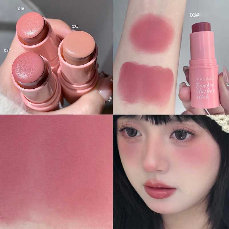 Monochrome Cute Ber Stick Cream Smooth Cheek Tint Nude B Natural Matte Pink Rose Face Rubor Rouge Korean Women MakeupXJ241225