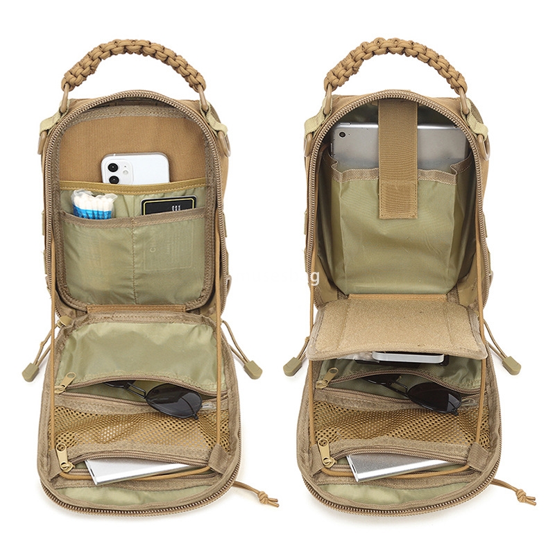 Sports outdoor tactical camouflage chest bag molle laser crossbody bag military fan hanging bag manufacturers direct supply