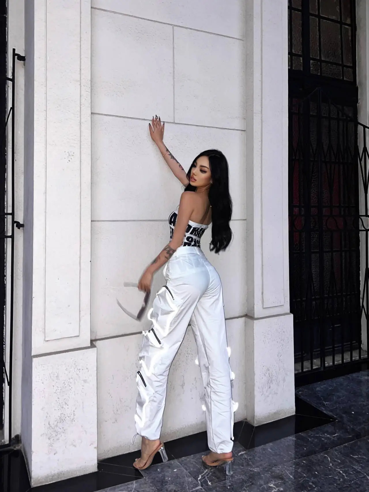 Cargo Pants Men Y2k Pants Hip Hop Punk Black Casual Goth Joggers Men Sweatpants Oversized Star Pocket Baggy Hosen Streetwear 240723