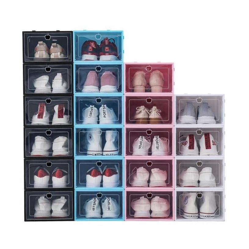 Storage Boxes & Bins Transparent Shoe Box Shoes Rack Organizers Thickened Foldable Dustproof Stackable Combined Cabinet Sale Drop De D Dhlzi