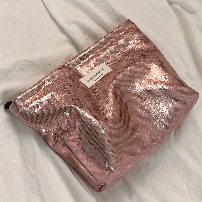 Large Capacity Women Makeup Bag Ladies Travel Cosmetic Toiletries Storage Pouch Handbag Fashion Portable Brilliant Make Up Bags 240729