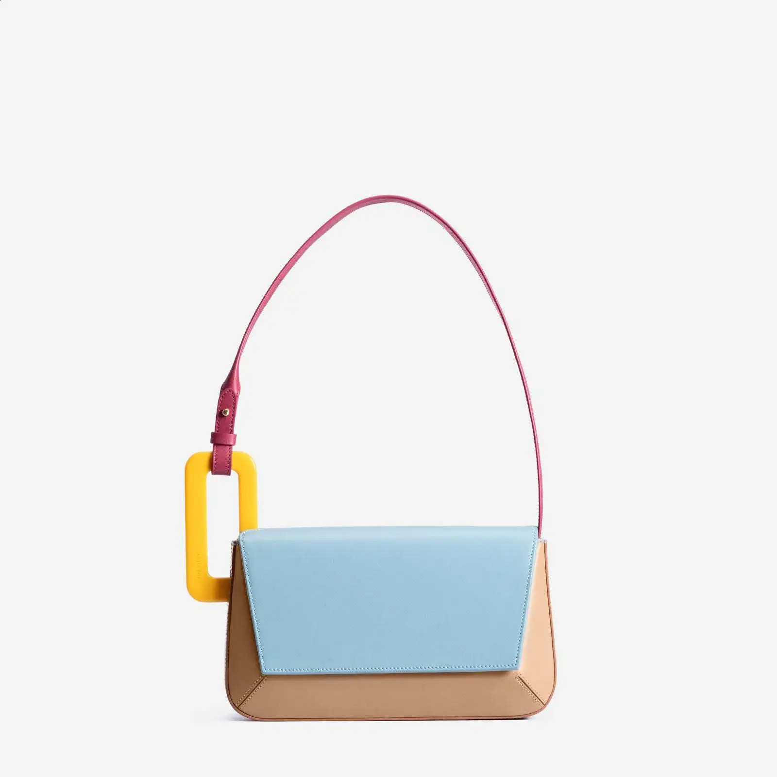 Arrivals Patchwork PU Leather Crossbody Top-handle Bags for Women Small Flap Lady Bag Quality Handbags 240723 - view 3