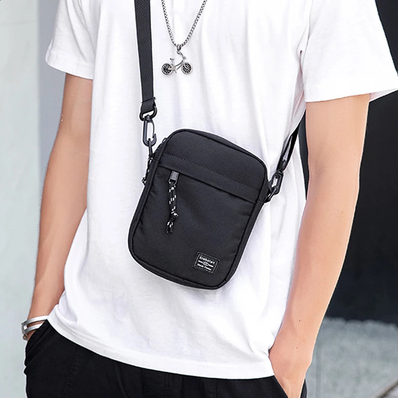 Mens Small Bag Shoulder Trendy Diagonal Backpack Chest Light Boy Mini Casual Mobile Phone Waist Pack 240723
