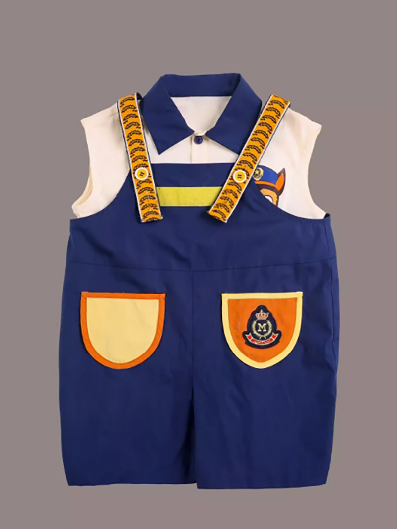Children's summer light luxury customized boy's polo shirt short-sleeved three-piece set lapel detachable back fisherman pants free bag