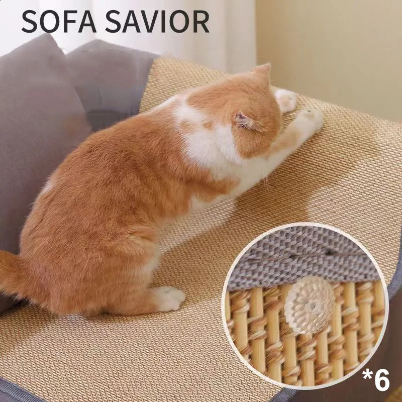 Anti Sofa Protection Artifact Scratch Board Pad Paws Sharpen Mats Send Nail Fixed Cat Toys 240723