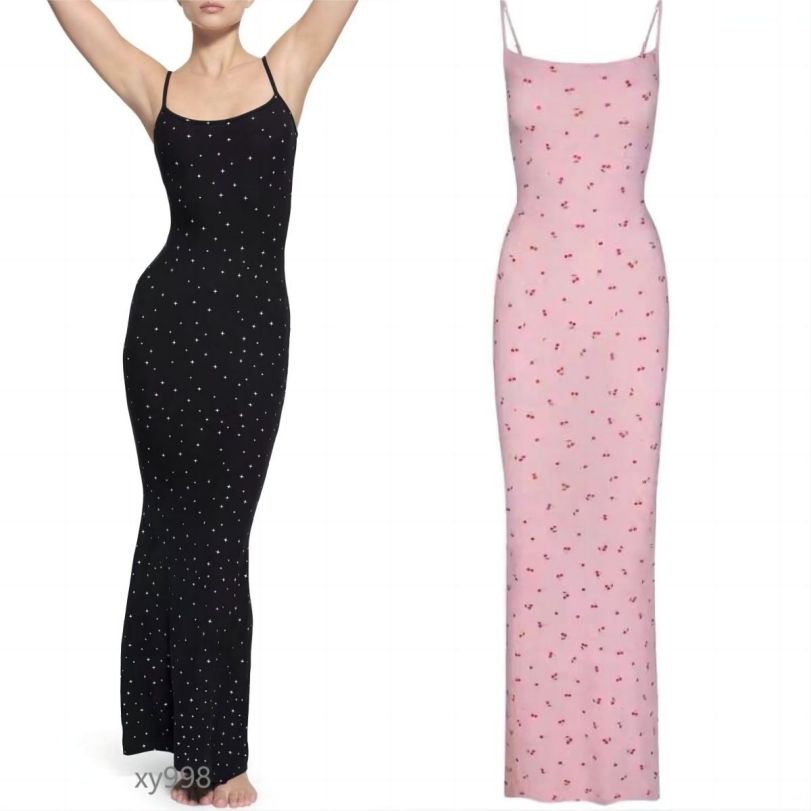 Women Dress Tennis One-piece Yoga Fitness breathable Spicy Girl Threaded Strap Dress for Women backless slimming hip hugging long skirt