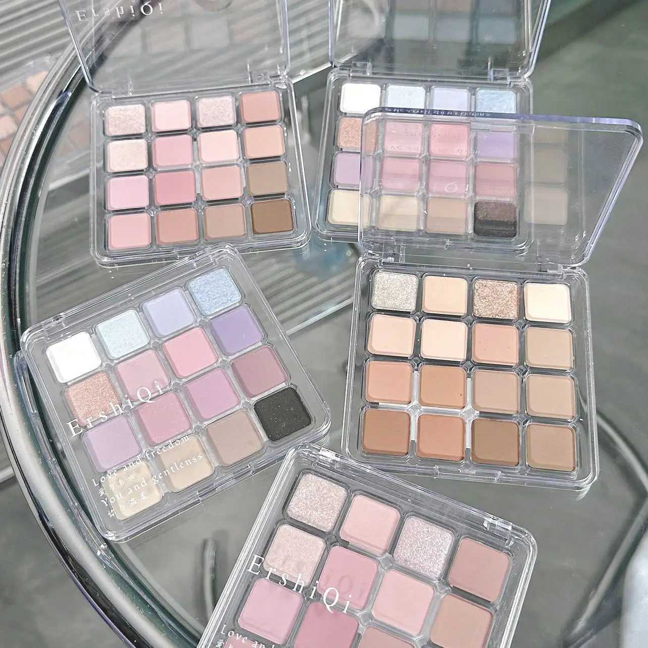 16 color pink blue pearl matte eye shadow palette glitter earth color eye shadow pigment waterproof durable Korean eye shadow makeupW240730