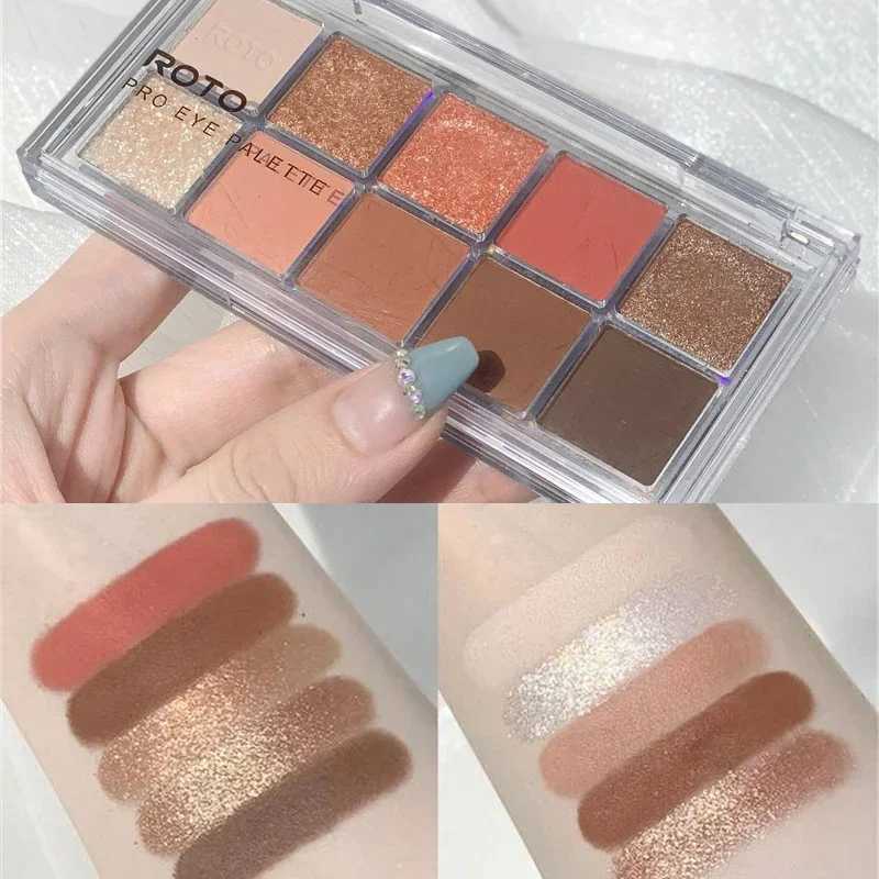 ROTO acrylic matte glitter 10 color eye shadow palette lasting shimmer eye shadow makeup palette naked smoke eye shadow pigmentW240730