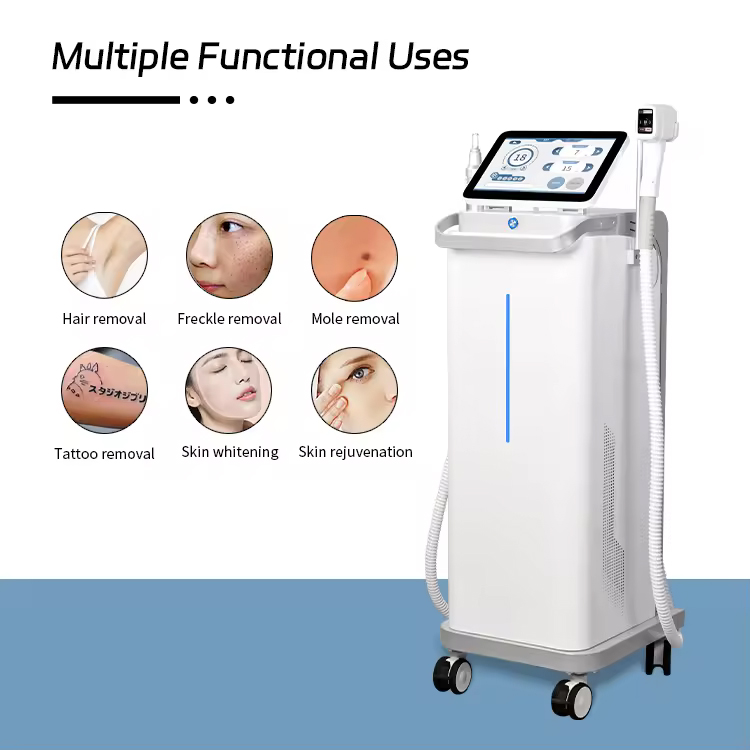 Newest Vertical 2 Handles 808 Diode Laser Hair Removal Painless Depilation Picosecond Laser Anti-Pigment All Colors Tattoo Removal Skin Beauty Devic