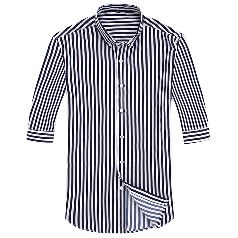 Shirts for Men Korean Slim Fit Half Sleeve Shirt Mens Casual Plus Size Business Formal Loose Wear Chemise Homme 5XL 240724