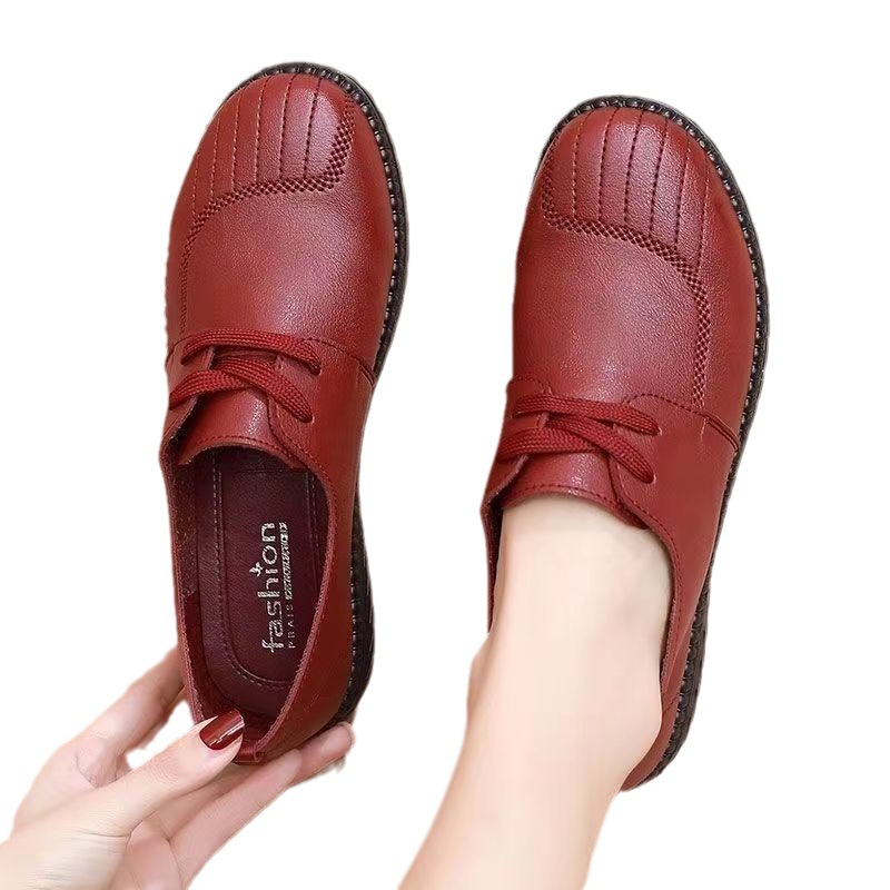Women S Ddmysports Autumn Single Anti Slip Soft Soled Leather Shoes Flat Bottomed Work Outdoor Shoes ingle lip oft oled hoes hoes
