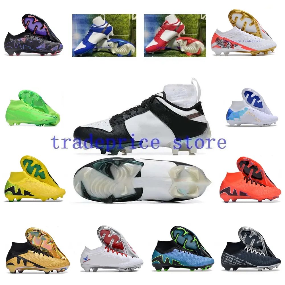 Mens Kids Black White Panda Cleats Youth Elite GX FG Football Boots Boys Girls Womens Soccer Shoes Low High Red Blue Green Pink Black American Cleat Size US 3Y-13 EUR 35-47