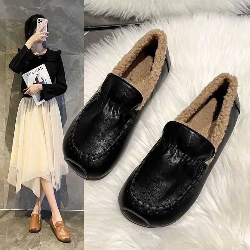 Hairy Ddmysports Waterproof For Women S Autumn And Winter New Flat Veet Warm Single Shoes Outdoor Shoes ingle hoes hoes