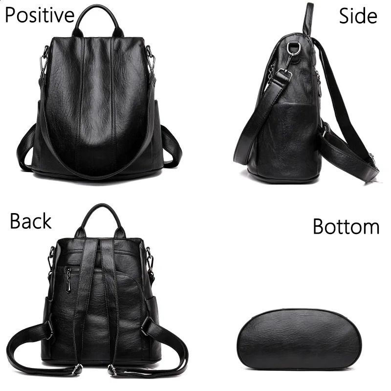 Women Soft Leather Backpacks Vintage Anti-Theft Female Shoulder Bags Sac a Dos Casual Travel Ladies Bagpack Mochilas School Bags 240723