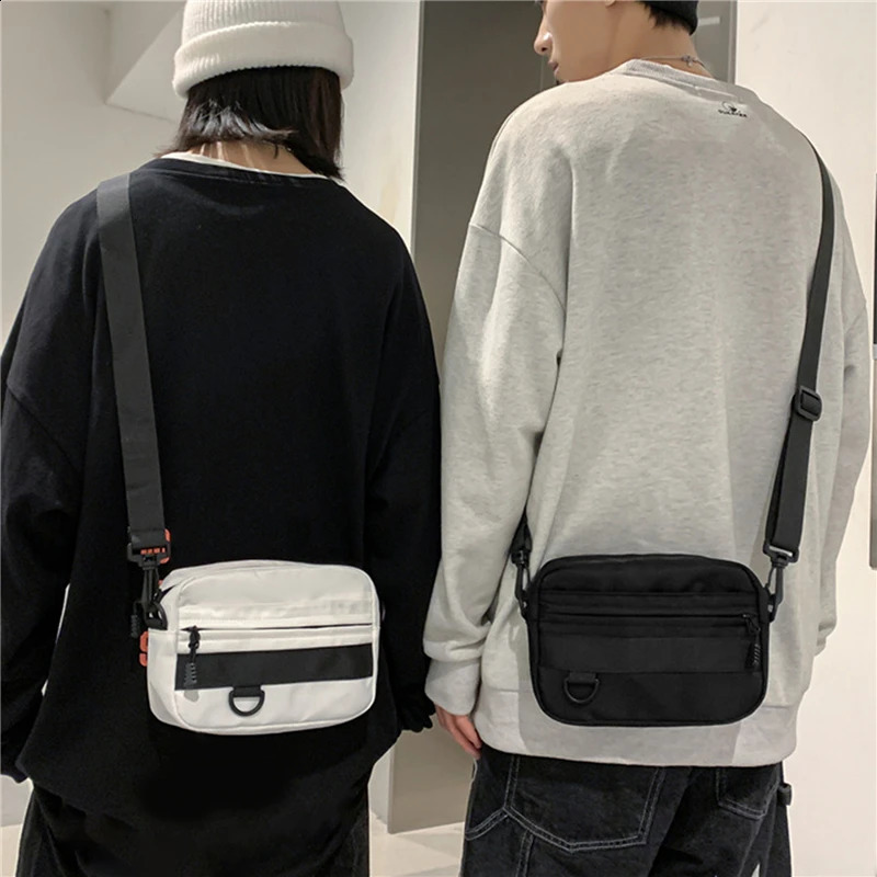 Casual Men Women Unisex Crossbody Bags Fashion Solid Color Couple Shoulder Bag High Quality Nylon Messenger Handbags 240723