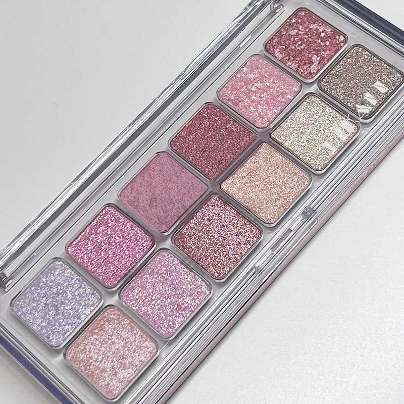 1Pc glitter eye shadow palette 12 color Korean girl eye shadow makeup palette waterproof pink pearl matte shimmer eye shadowW240730